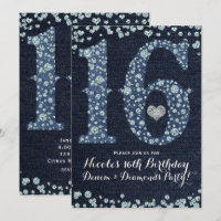 Denim & Diamonds Sweet 16 16th Birthday Party