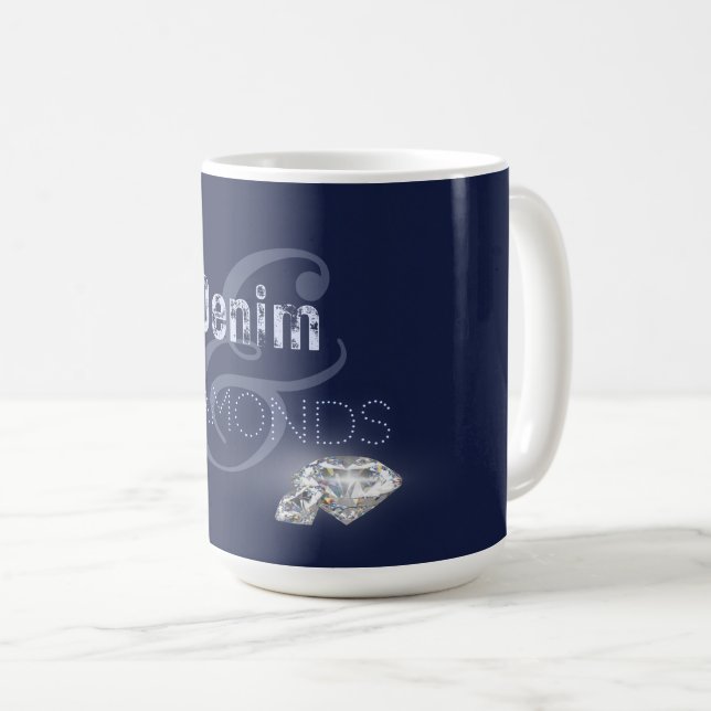 Denim et diamants tasse à café (Devant droit)