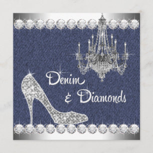 Denim et Diamonds Invitations de fête d'anniversai