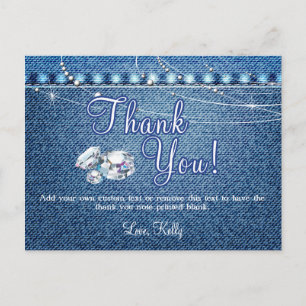 Denim et Diamonds Merci Cartes