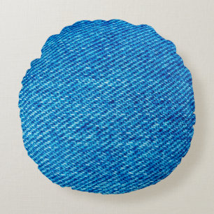 Denim fabric jeans blue jeans round pillow