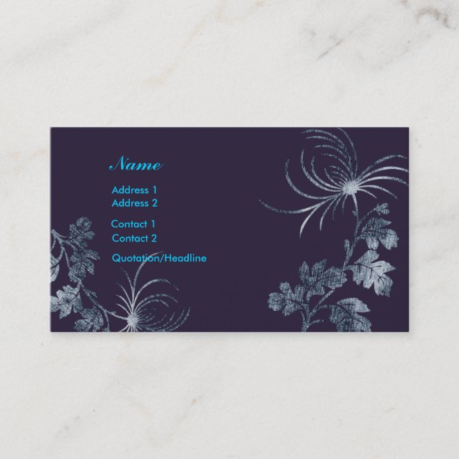 Denim Floral Profile Card (Front)
