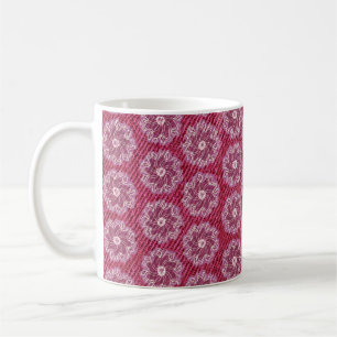 Denim & flower cherry red faded patterned mug
