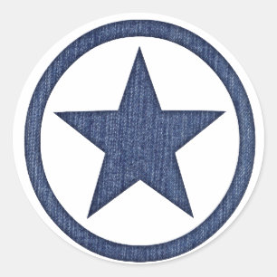 Dénim foncé tissu Western Star Badge Stickers