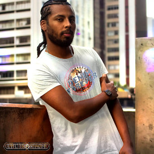 DENIM FOREVER   knitted text-effect   grungy globe T-Shirt