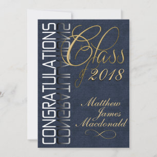 Denim Formal Graduation Party Invitation