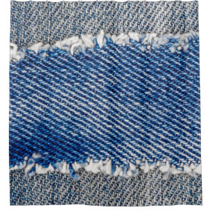 Denim frame. Ripped denim fabric with fringe edge 