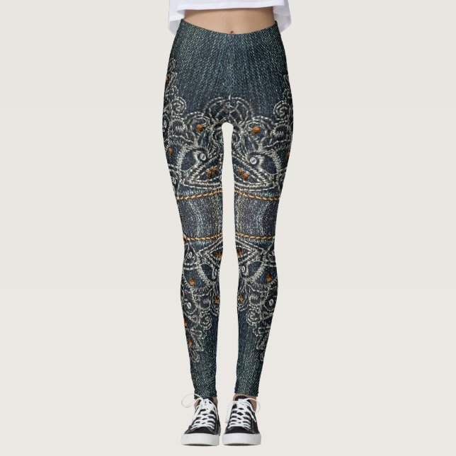 Denim Gems Leggings (Front)