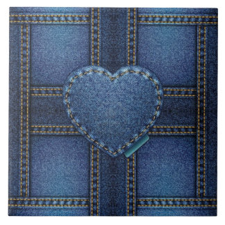 denim heart tile
