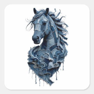 Denim Horse Square Sticker