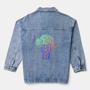 Denim Jacket Great Dane Illustration Floral