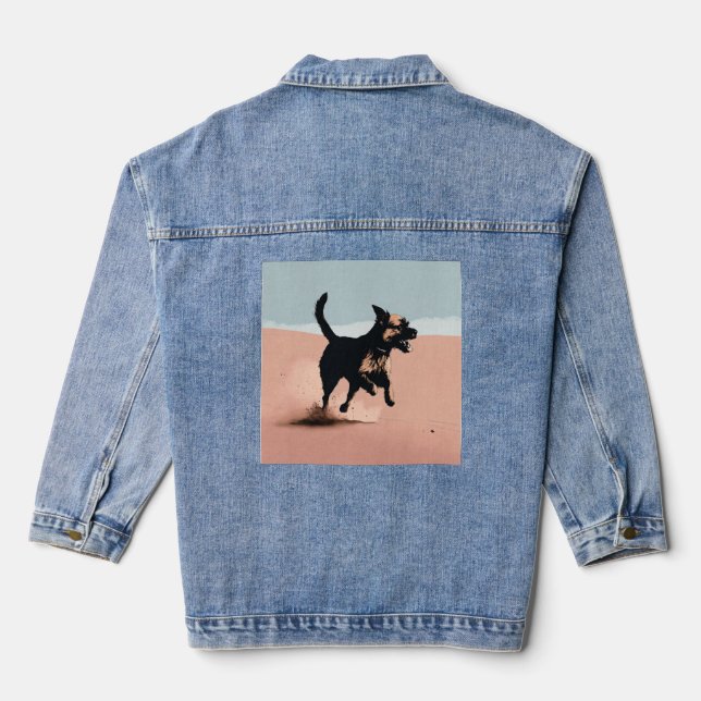 Denim Jacket printed dog (Back)