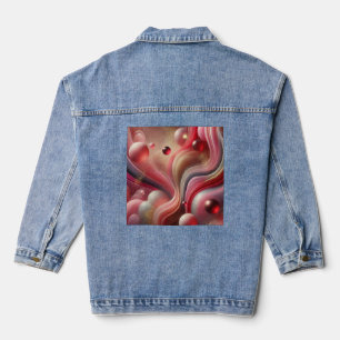 Denim Jacket with Abstract Art Patch