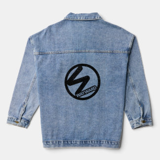 Denim jacket with Black Wayward Logo 