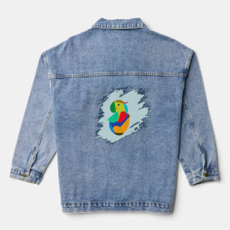 Denim jacket with design on the back