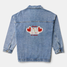 Denim jacket with Queen of hearts design