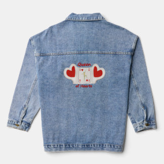 Denim jacket with Queen of hearts design 