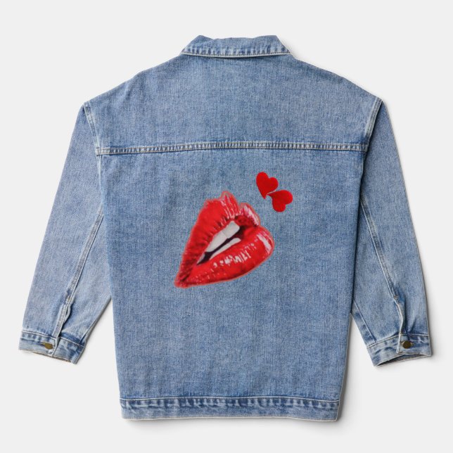 Denim Jacket with Red Lips (Back)