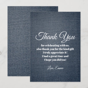 denim, jean bleu, cowboy, carte de remerciements d