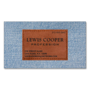 Denim Jean Clair Elegant Minimalist Magnetic Business Card