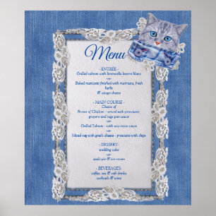 Denim Jean pockets,Kittens and Lace Poster