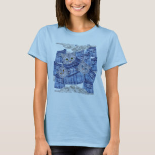 Denim Jean pockets,Kittens and Lace T-Shirt