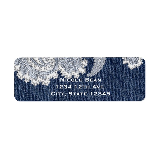 Denim Jean & White Lace Elegant Bridal Wedding (Front)