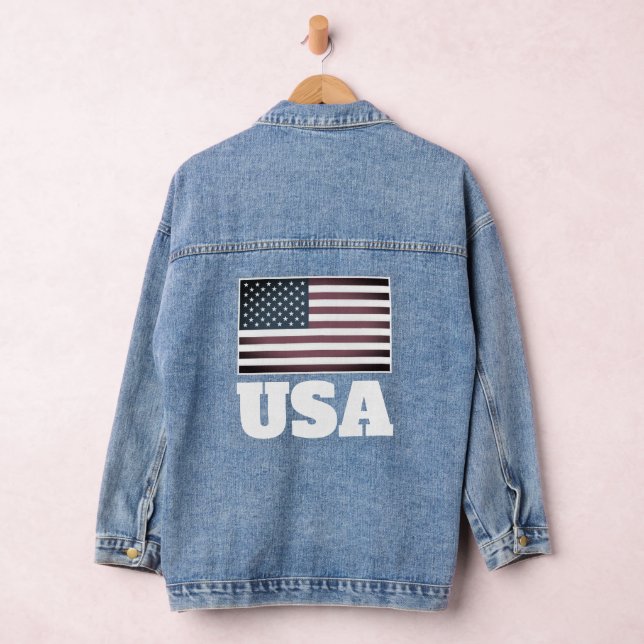 Denim jeans jacket with vintage American flag (Hangar)