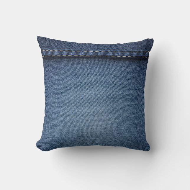 Denim Jeans Throw Pillow (Front)