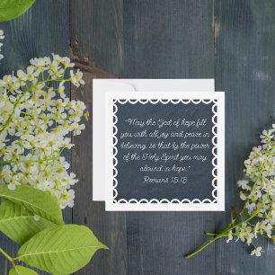 Denim Lace Customizable Bibe Verse Downloadable Holiday Card