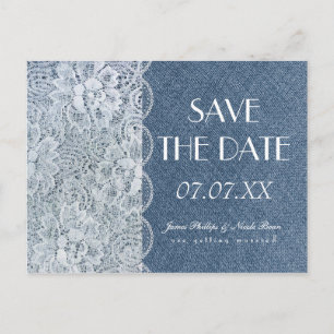 Denim & Lace Rustic Enregistrer La Carte Postale M