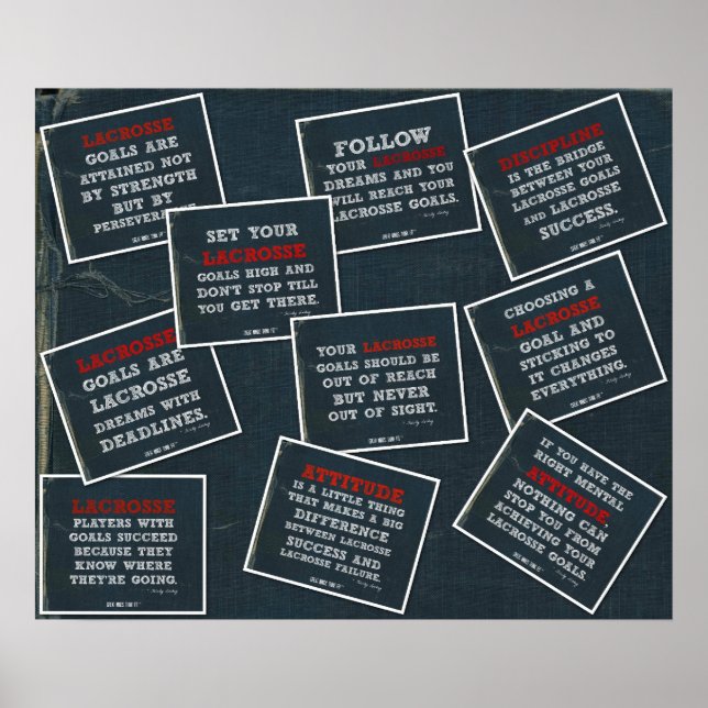 Denim Lacrosse Poster Quotes Collage (Front)