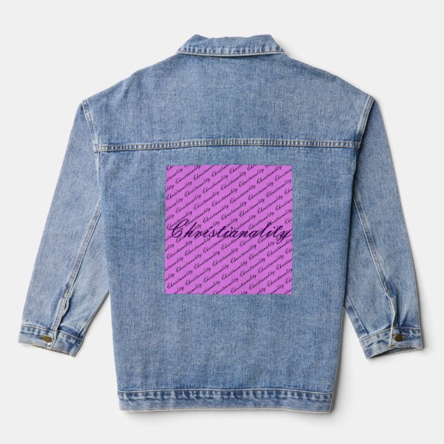 denim logo repeat jacket (Back)