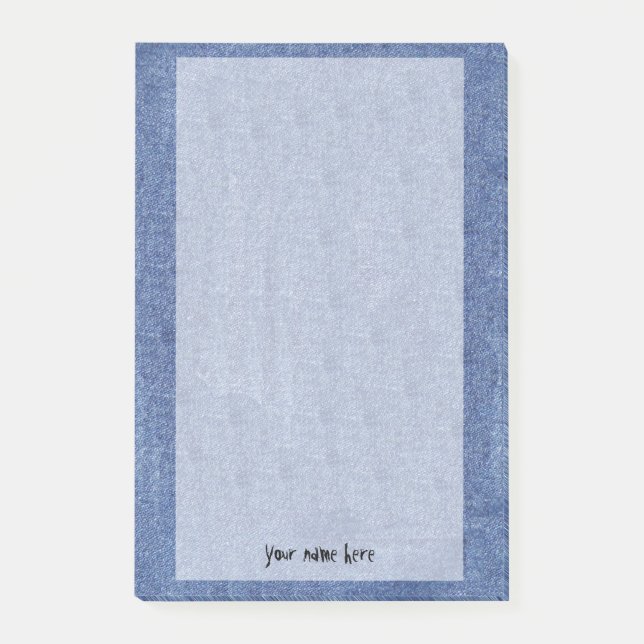 Denim Look and Your Name Post-it Notes (Front)