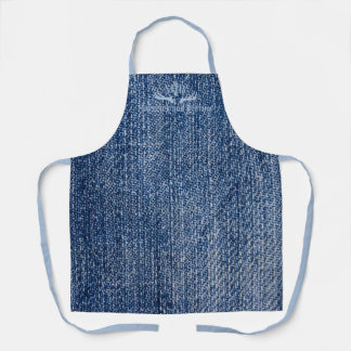 Denim Look Custom Family Monogram Apron
