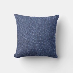 Denim Look Outdoor Throw Pillow