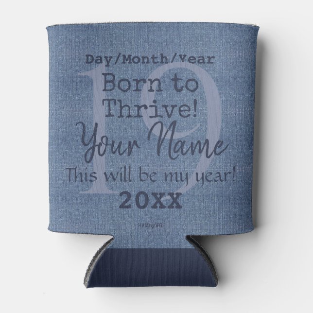 Denim Look Personalizable Can Cooler HAMbyWG (Front)