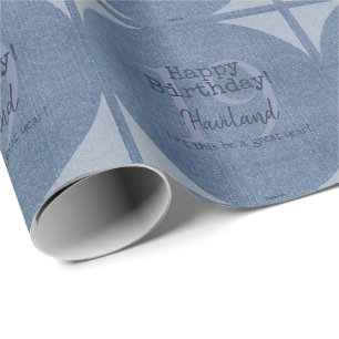 Denim Look Personalizable Gift Wrap HAMbyWG