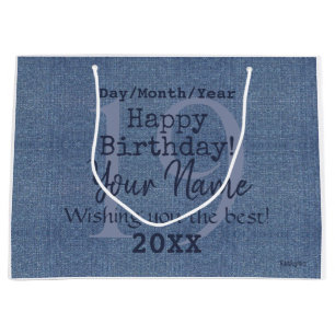 Denim Look Personnalisable Sac cadeau HAMbyWG