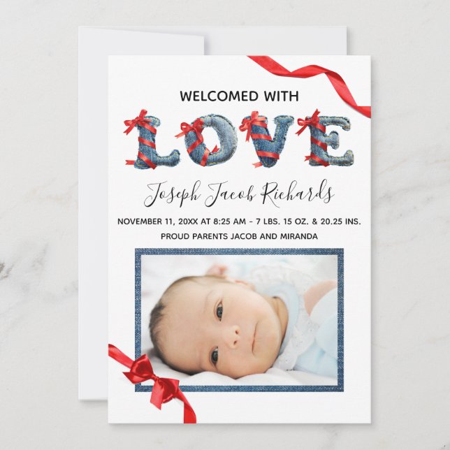Denim Love -  Birth Announcement (Front)