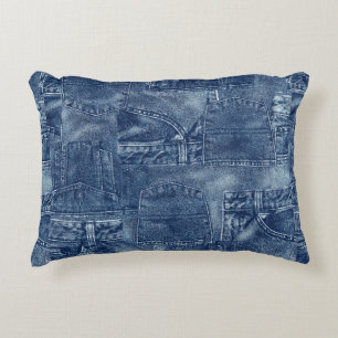 Denim material, accent pillow