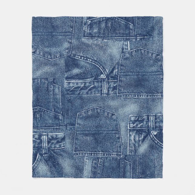 Denim material, fleece blanket (Front)