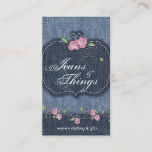 Denim n Roses Business Card Shabby Chic