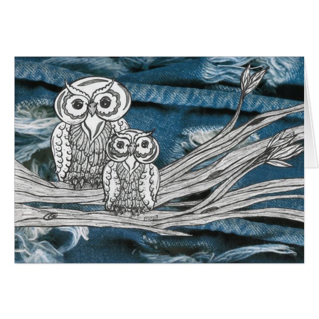 Denim Owls (Front Horizontal)