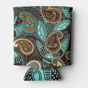 Denim Paisley: Seamless Jeans Texture Pattern Can Cooler