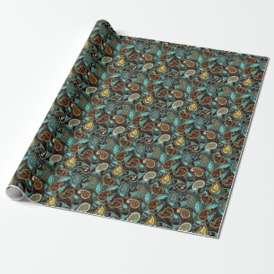 Denim Paisley: Seamless Jeans Texture Pattern Wrapping Paper