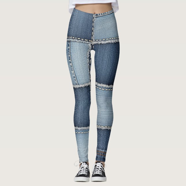 Denim Patches Leggings (Front)