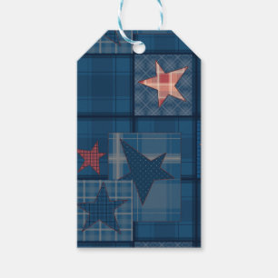 Denim patchwork gift tags