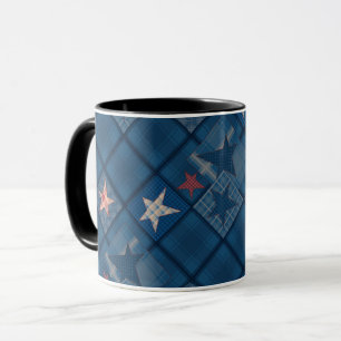 Denim patchwork mug