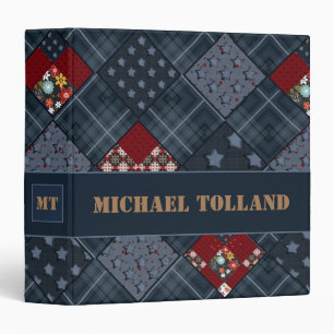 Denim patchwork, patchwork, textile, blue pattern binder